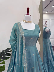 Eid special Fendy Silk Thread With Sequence Work Gown
