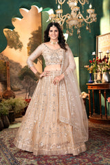 Partywear Premium Malai Satin Embellished With Beautiful Embroidery Work Lehenga
