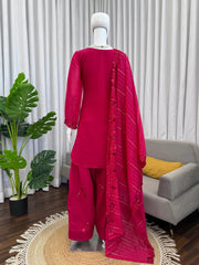 Designer Chanderi Thread Sequence Work Suit