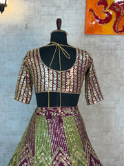 Trending Chinon Silk Embroidery Sequence Work Lehenga Choli