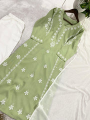 Summer Special Rayon Chikankari Embroidery Work Suit