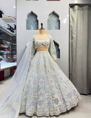 Beautiful Premium Quality Georgette Coding Sequence Real Mirror Work Lehenga Choli