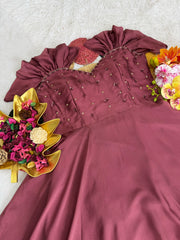Festival Special Maggam Work Rangoli Silk Gown