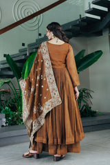 Designer Party-wear Gold Crazy Sharara Suit