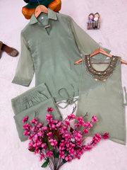 Rakshabandhan Special Beautiful Gold Crush Palazzo Kurti With Koti