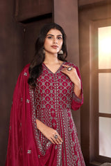 Beautiful Party-wear Designer Chinon Silk Gown