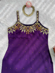 Elegant Ethnic Georgette Beads With Thread & Sequence Work Dress