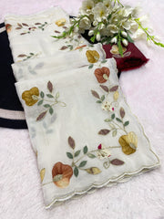 Party-wear Multi Color Patch Work Handwork Designer Saree