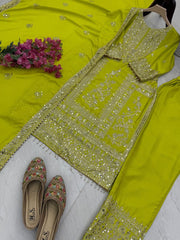 Partywere Chionon Silk Sequence Embroidery Work Salwar Suit