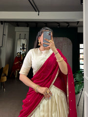 Beautiful South Indian Dola Silk Work Lehenga Choli
