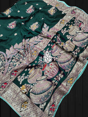 Beautiful Pure Dola Banarasi Silk Zari Weaving Work Saree