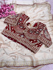 Party-wear Rangoli Silk Sequence Coding Embroidery Work Saree With Stitched Blouse