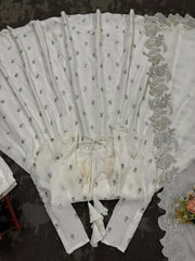 Attractive Chinon Sllk Sequence Work Gown