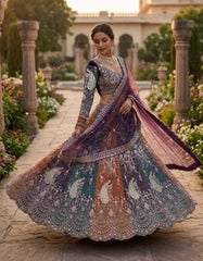 Trendy Butterfly Net Coding Sequence Work Multi Colour Lehenga Choli