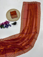 Party-wear Fendy Silk Space Silk With Jarkhan Work Saree