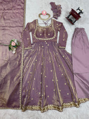 Party-wear Fendy Silk Coding With Sequence Work Gown
