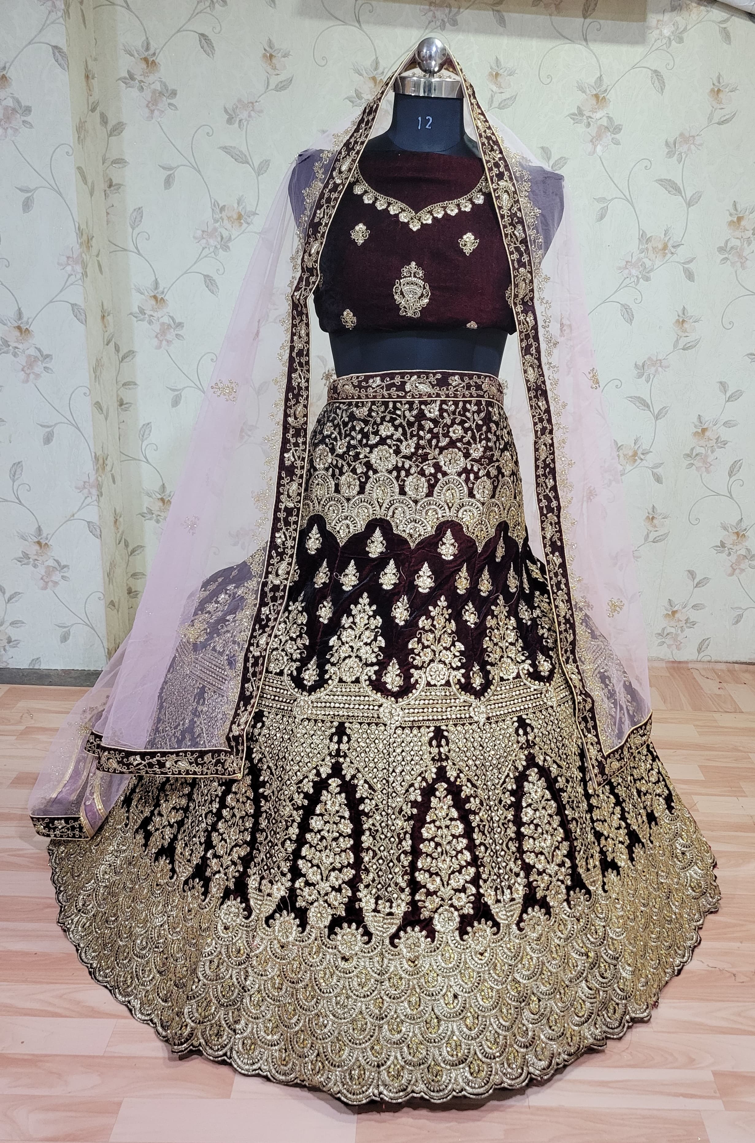 Coffee Colour Designer Diamond Work Lehenga Choli Dharm Fashion Villa