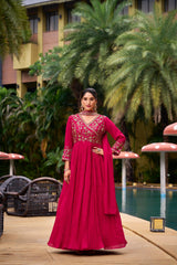 Beautiful Designer Beads & Sequence Embroidery Work Gown