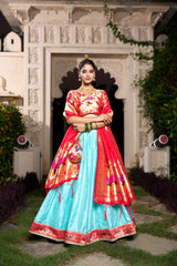 Traditional Jacquard Silk Paithani Weaving Zari Work Lehenga Choli
