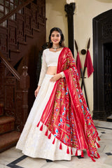 Traditional Timeless beautiful Lucknowi Paper Mirror Work Lehenga Choli