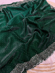 Beautiful Space Soft Silk Blooming With Zarkhan With Siroski Work Saree