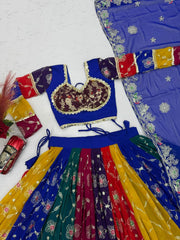 Navratri Special Georgette Embroidery Sequence Work Lehenga With Stitched Blouse