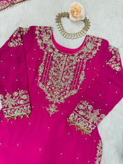 Beautiful Party-wear Georgette Cording Dori Embroidery & Sequence Work Suit