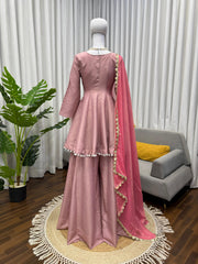 Ethnic Cosmos Silk Thread With Real Mirror Work Dress