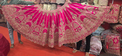 Beads Handwork Rani Hot Pink, Maroon Cherry Red, Rust Orange Latest Bridal Lehenga