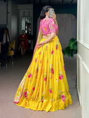 Beautiful Floral Georgette Elegant Printed Lehenga Choli