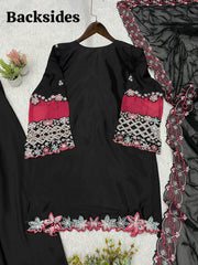 Perfect Wedding Season Special Black Sequence Embroidery Work Suit