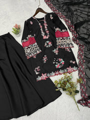 Perfect Wedding Season Special Black Sequence Embroidery Work Suit