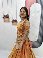 Festive Special Pure Silk Satin Embroidery Thread & Sequence Work Lehenga Choli