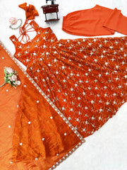 Perfect Festive Celebrations Fendy Silk Thread With Sequence Work Gown