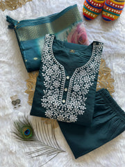 Beautiful Roman Silk With Embroidery & Sequence Work Dress