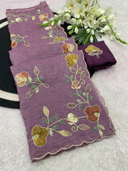 Party-wear Multi Color Patch Work Handwork Designer Saree