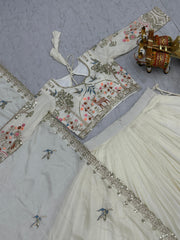Beautiful Pure Vichita Silk Embroidery Sequence Work Lehenga Choli