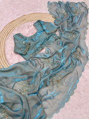 Beautiful Party-wear Soft Fendy Handwork Saree