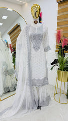 Beautiful Georgette Embroidery Sequence Work Suit