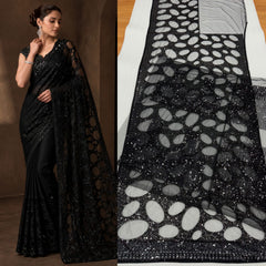 Black Bollywood Blockbuster Sequins Designer Saree