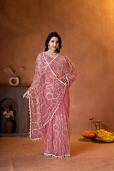 Party-wear Charming Beads Sequence & Pearl Embroidery Work Saree