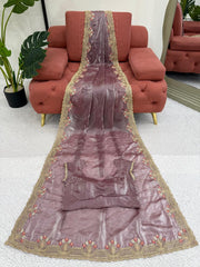 Stunning Fendy Silk Intricate Thread Embroidery Work Saree