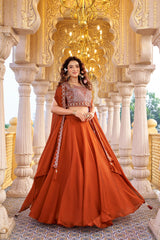 Trending Rangoli Silk Embroidery Moti Beads Sequence Work Lehenga With Stitched Blouse