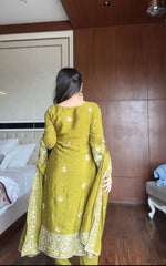 Beautiful Chinon Silk Sequence & Embroidery Work Salwar Suit