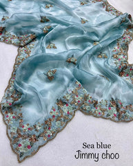 Party-wear Trending Jimmy Choo Sequence Work Saree