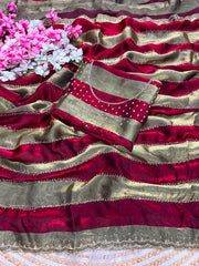 Beautiful Space Soft Silk Jarkhan Work Saree