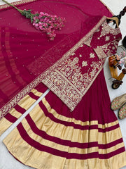 Beautiful Georgette Codding Sequence Embroider Work Suit