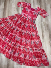 Desirable Women's Fully Flair Georgette With Printed Gown