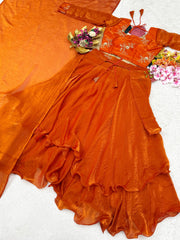 Stylish Space Silk Sequence & Embroidery Work Lehenga Choli