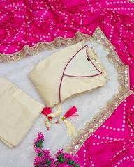 Ethnic Purely Handmade Soft Chinon Handmade Gottapatti Work Anarkali Palazzo